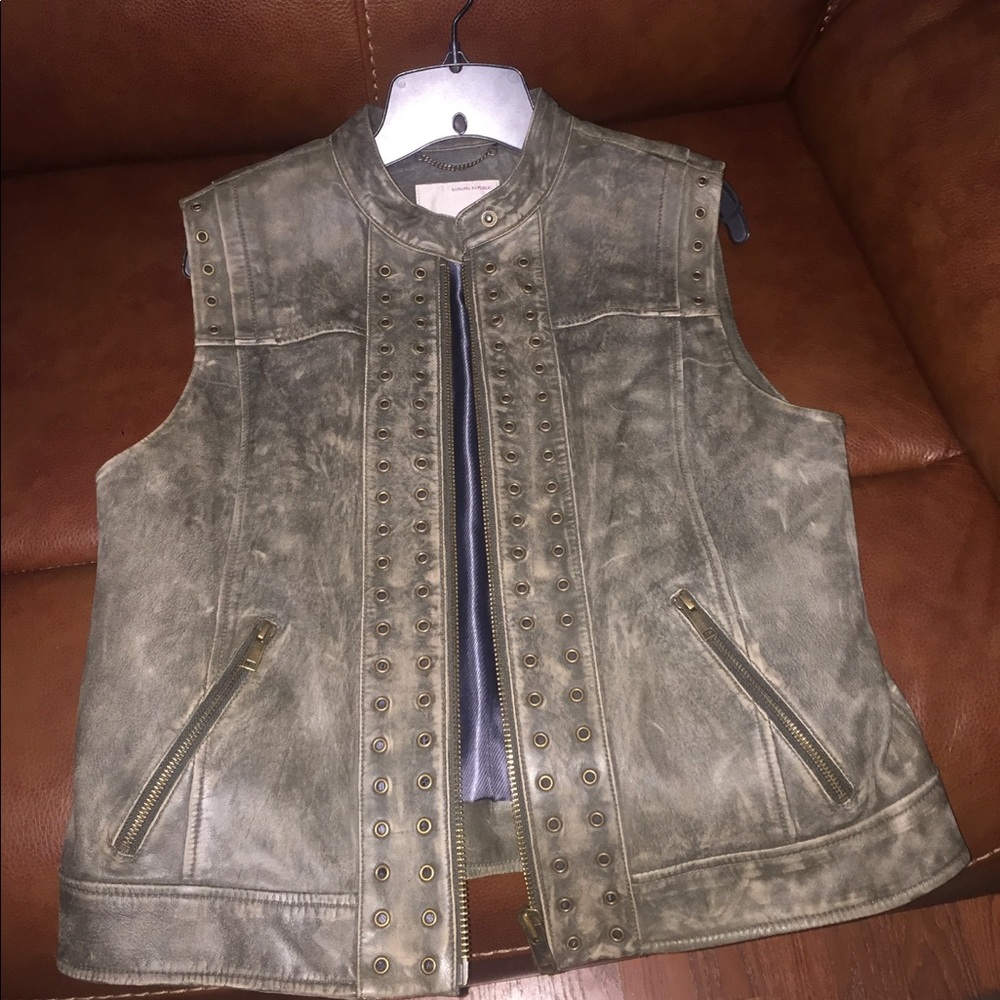 Banana republic leather vest.